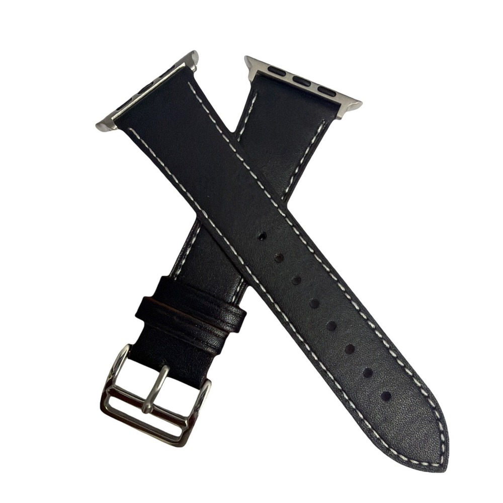 Strap Band BlackUnisex's Leather replacement Band Series 10 iPhone Size 42/45 NW